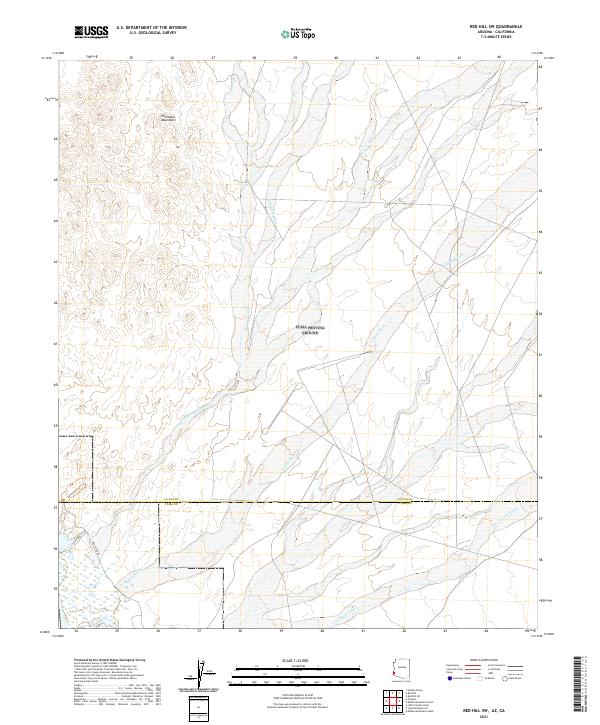 USGS US Topo 7.5-minute map for Red Hill SW AZCA 2021