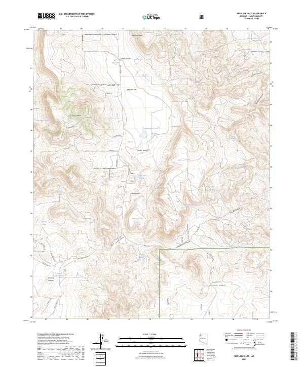 US Topo 7.5-minute map for Red Lake Flat AZ