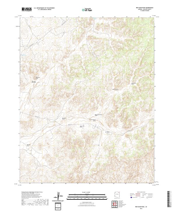 US Topo 7.5-minute map for Red Slide Peak AZ