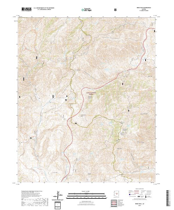 US Topo 7.5-minute map for Reno Pass AZ