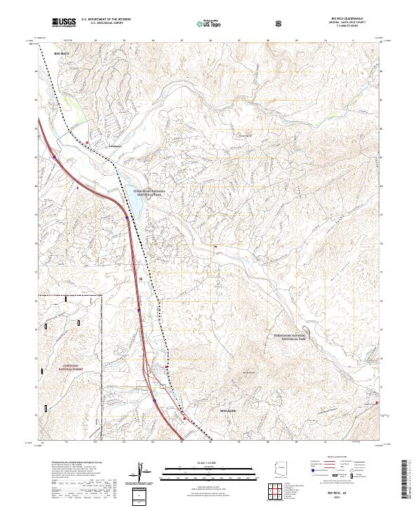 US Topo 7.5-minute map for Rio Rico AZ