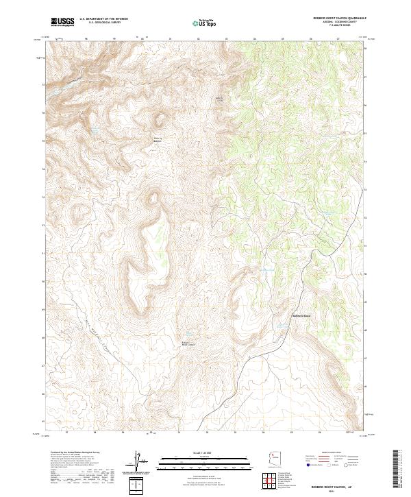 US Topo 7.5-minute map for Robbers Roost Canyon AZ