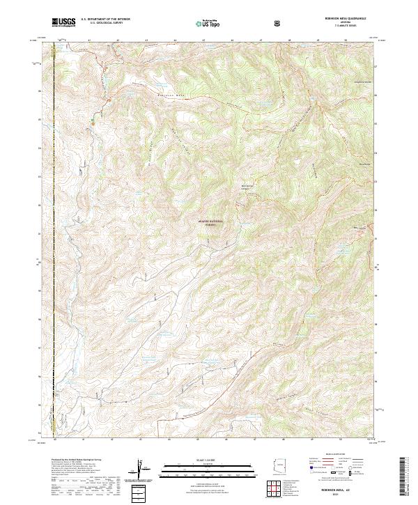US Topo 7.5-minute map for Robinson Mesa AZ