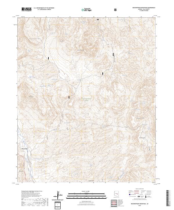 US Topo 7.5-minute map for Rockinstraw Mountain AZ