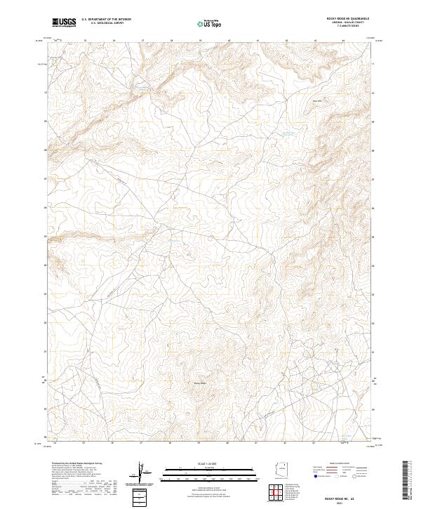 US Topo 7.5-minute map for Rocky Ridge NE AZ