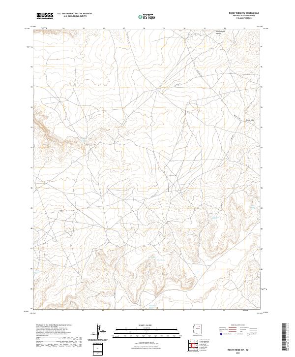 US Topo 7.5-minute map for Rocky Ridge SW AZ