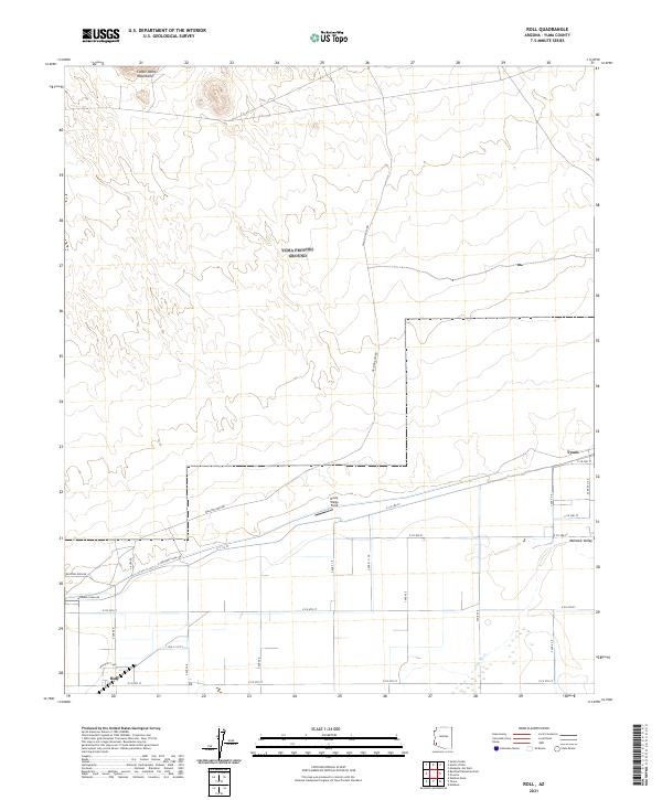 US Topo 7.5-minute map for Roll AZ