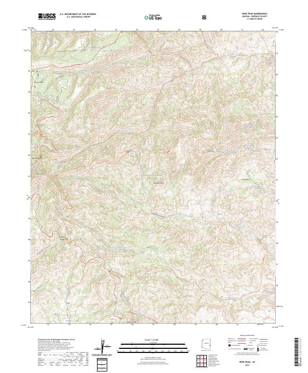 US Topo 7.5-minute map for Rose Peak AZ