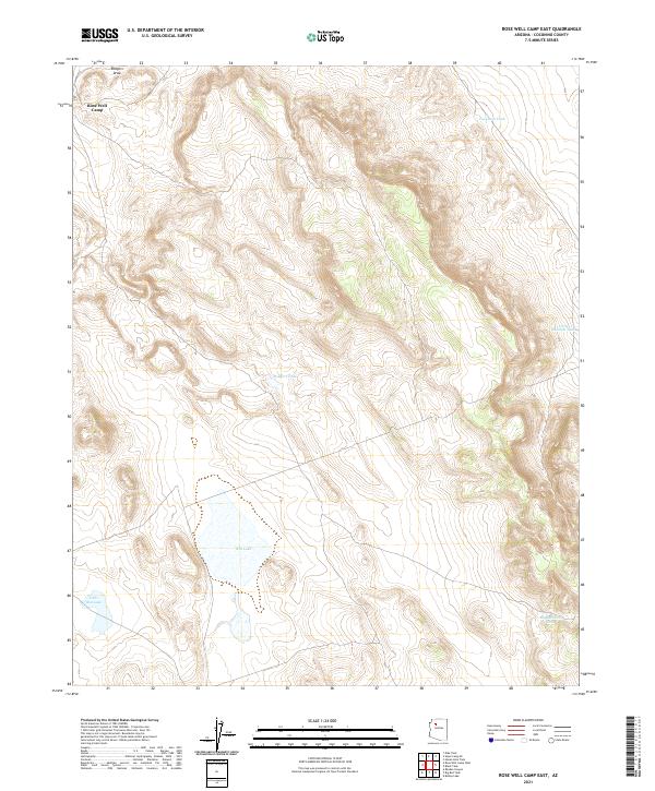 US Topo 7.5-minute map for Rose Well Camp East AZ