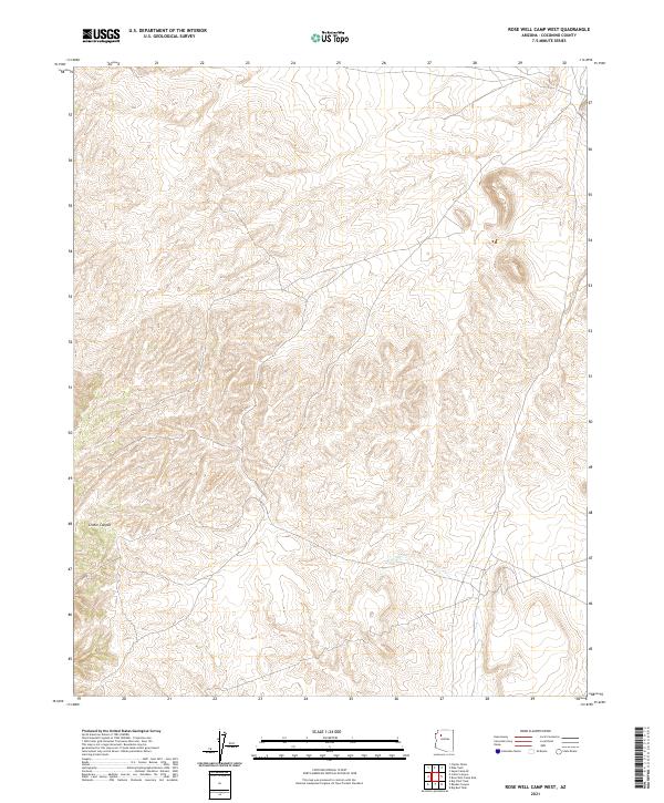 US Topo 7.5-minute map for Rose Well Camp West AZ
