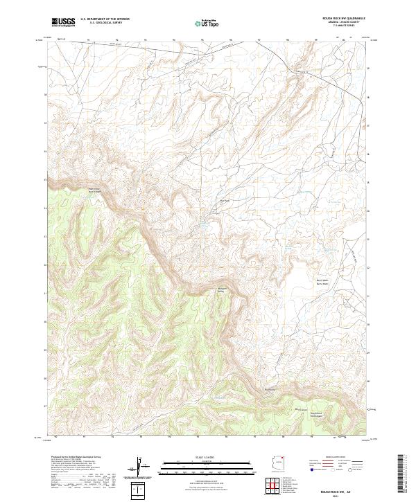 US Topo 7.5-minute map for Rough Rock NW AZ