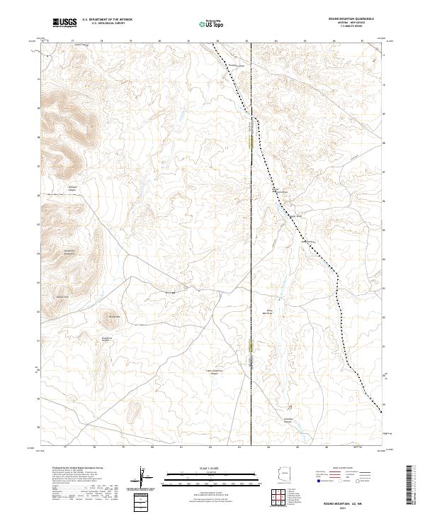 US Topo 7.5-minute map for Round Mountain AZNM