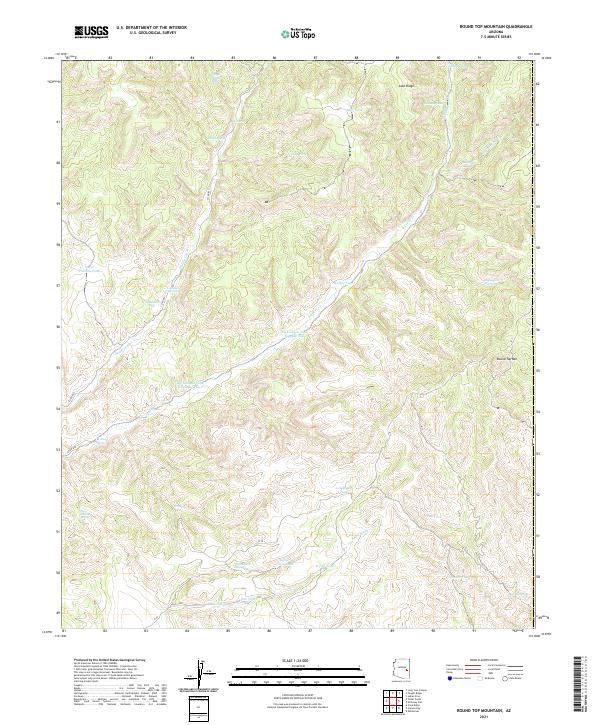 US Topo 7.5-minute map for Round Top Mountain AZ