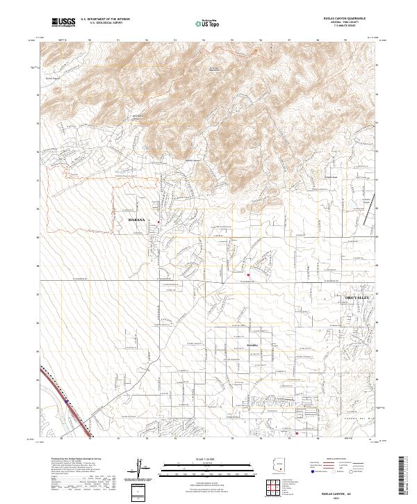 US Topo 7.5-minute map for Ruelas Canyon AZ