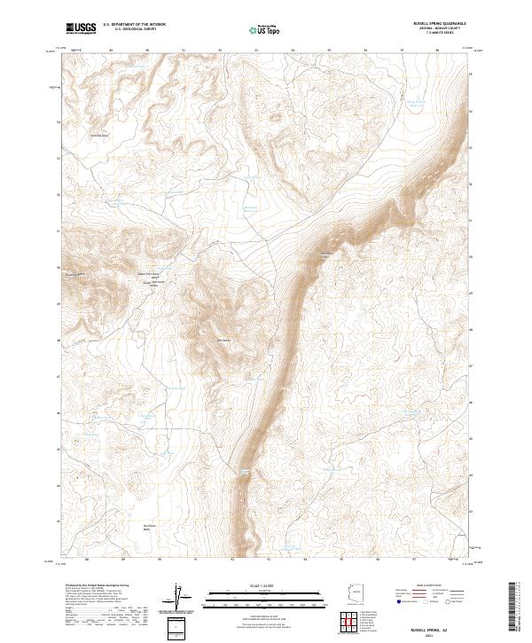 US Topo 7.5-minute map for Russell Spring AZ