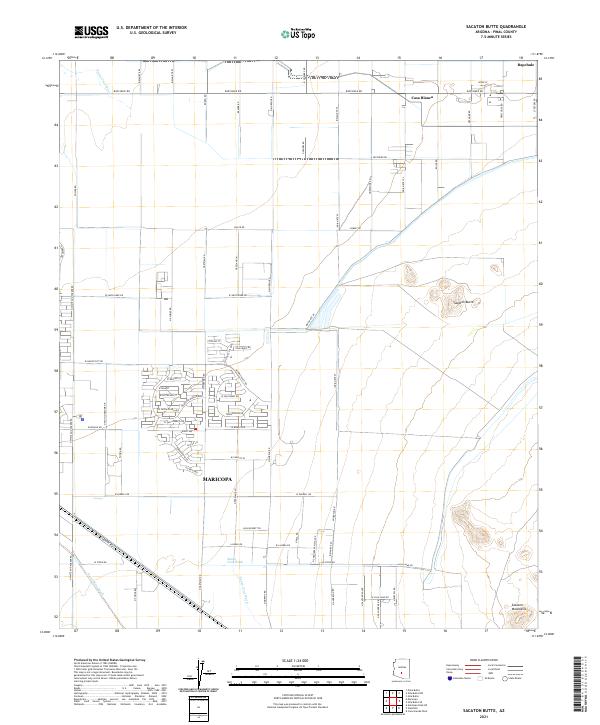 US Topo 7.5-minute map for Sacaton Butte AZ