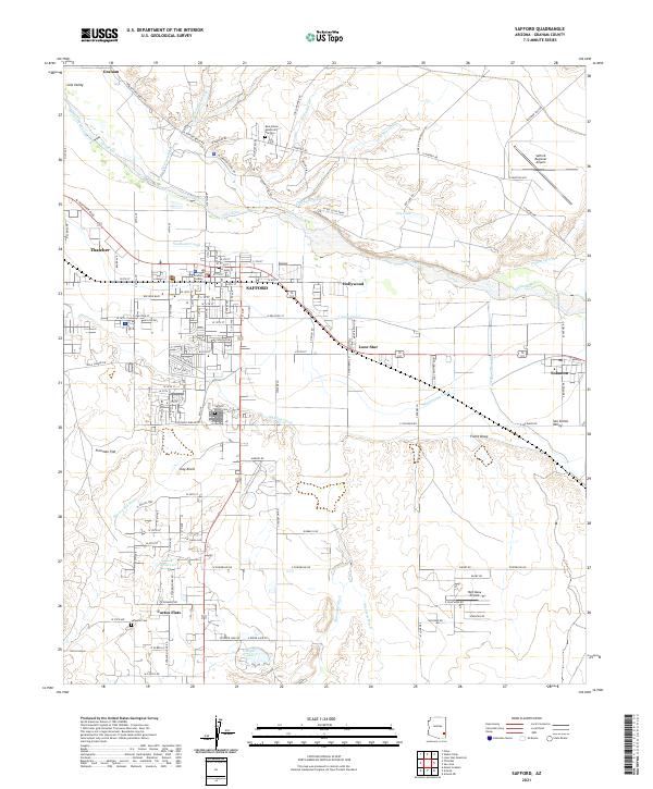 US Topo 7.5-minute map for Safford AZ