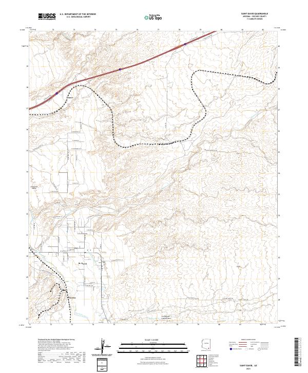 US Topo 7.5-minute map for Saint David AZ