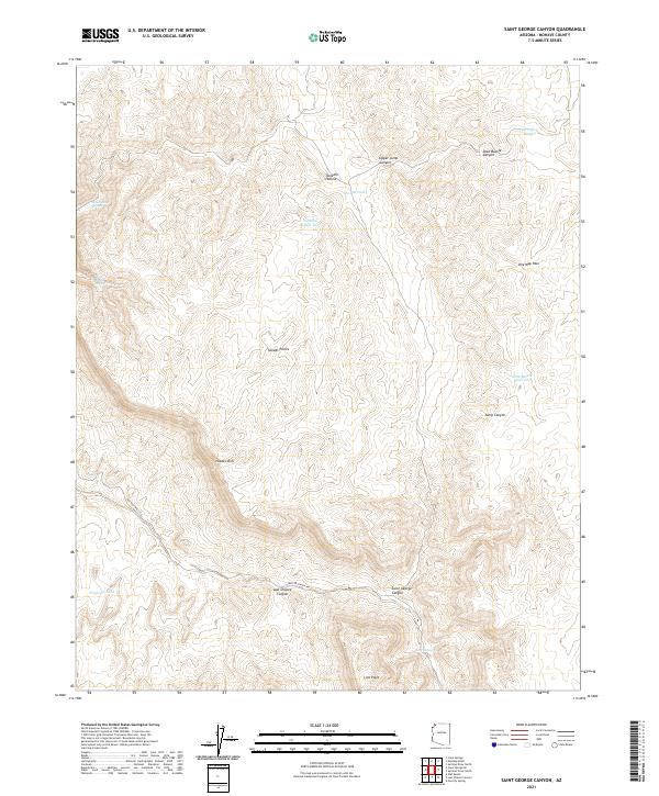 US Topo 7.5-minute map for Saint George Canyon AZ