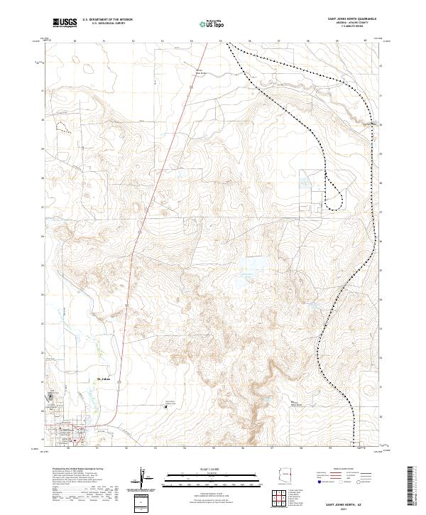 US Topo 7.5-minute map for Saint Johns North AZ