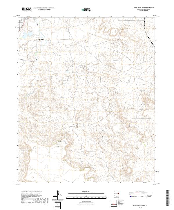 US Topo 7.5-minute map for Saint Johns South AZ