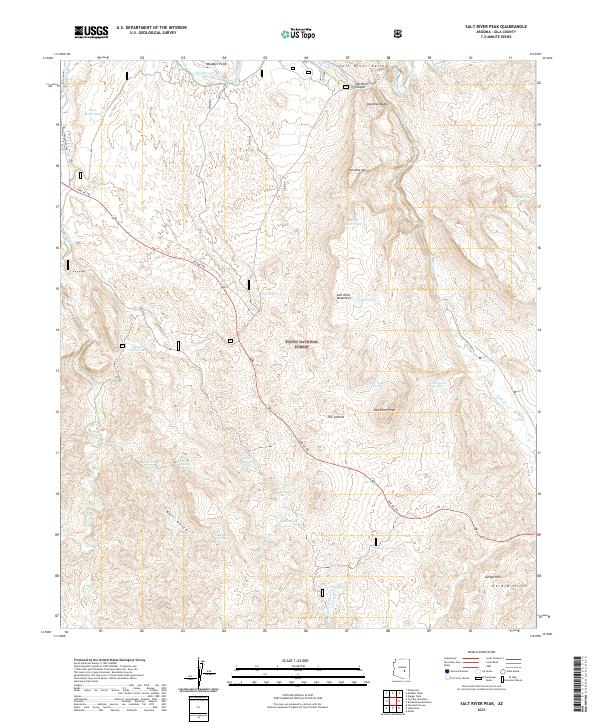 US Topo 7.5-minute map for Salt River Peak AZ