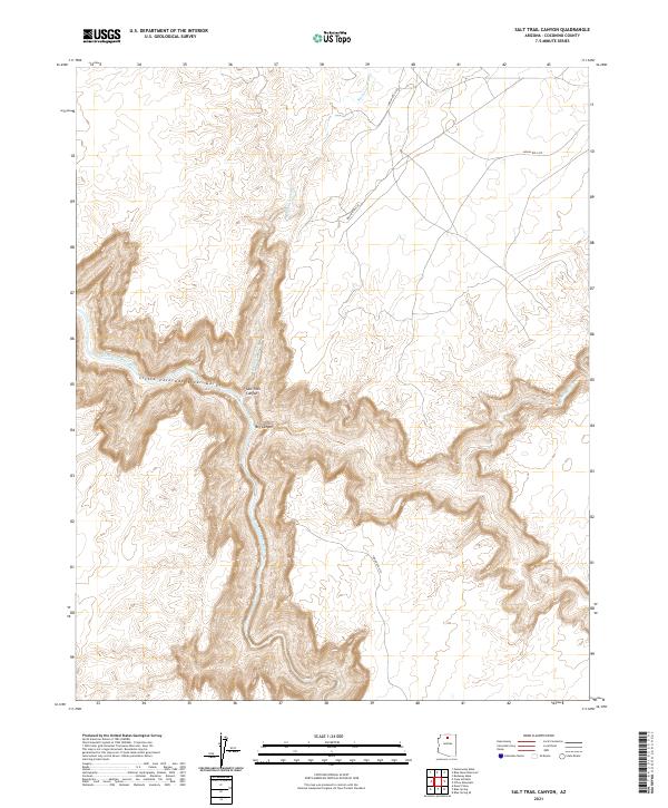 US Topo 7.5-minute map for Salt Trail Canyon AZ