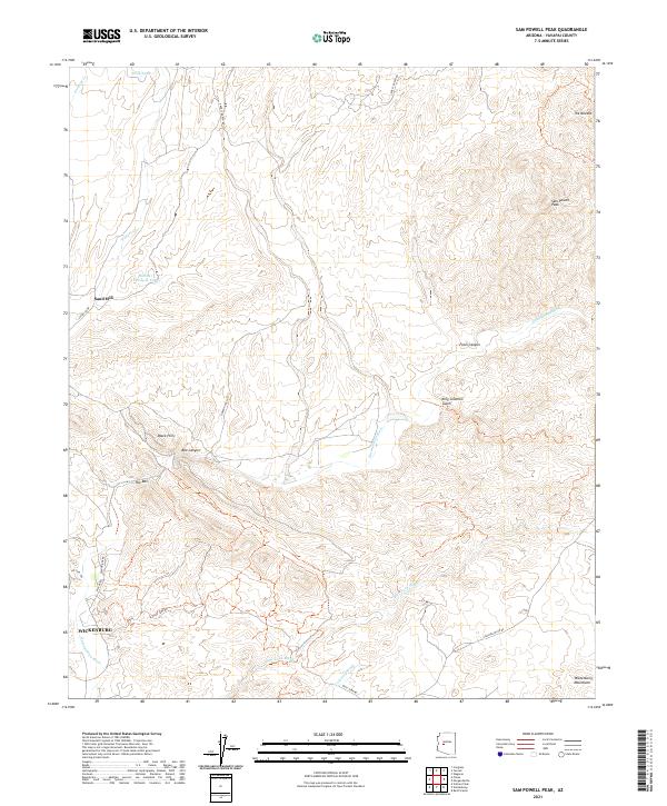 US Topo 7.5-minute map for Sam Powell Peak AZ