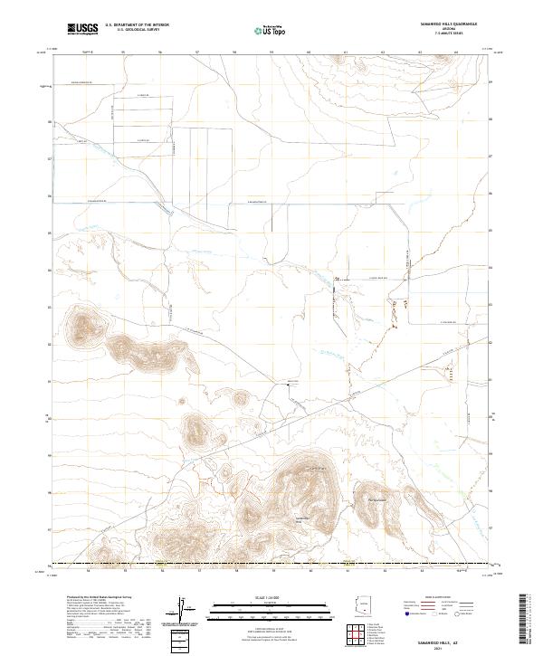 US Topo 7.5-minute map for Samaniego Hills AZ