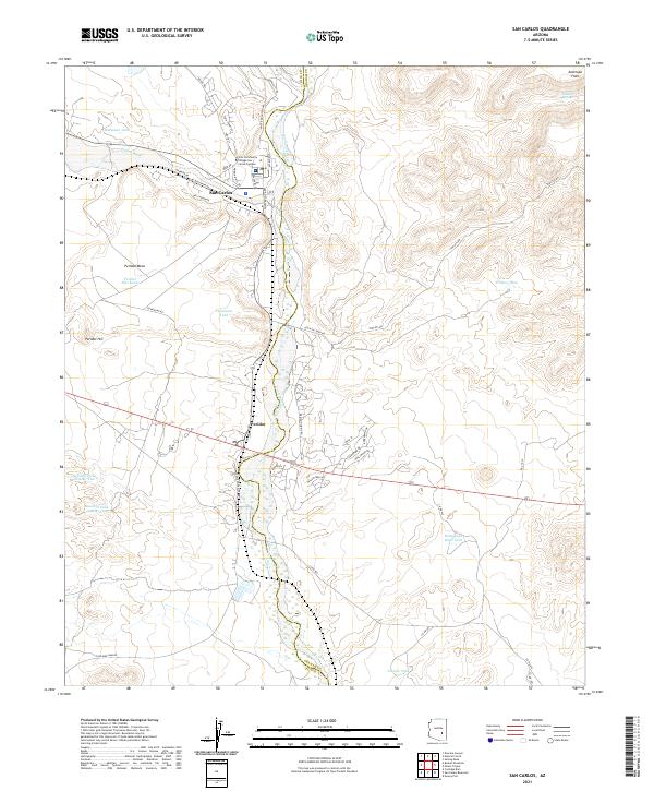 US Topo 7.5-minute map for San Carlos AZ