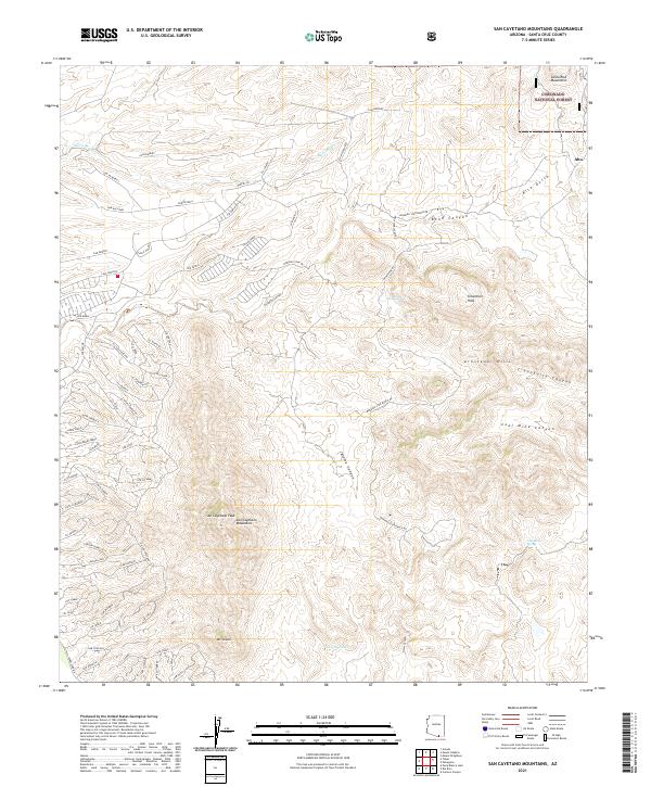 US Topo 7.5-minute map for San Cayetano Mountains AZ