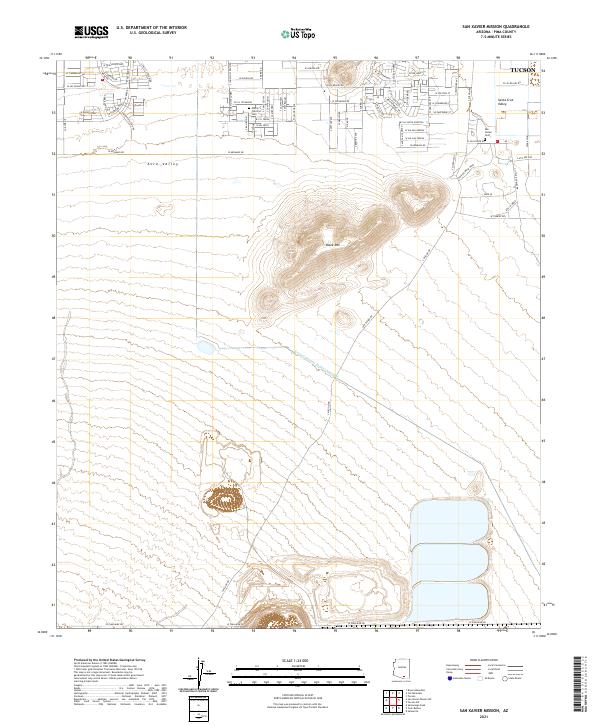 US Topo 7.5-minute map for San Xavier Mission AZ