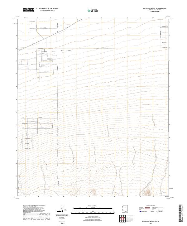 US Topo 7.5-minute map for San Xavier Mission SW AZ