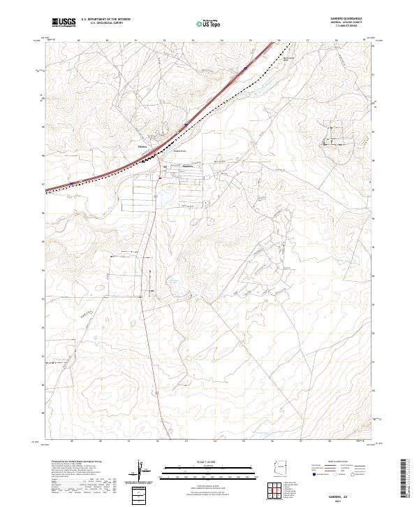 US Topo 7.5-minute map for Sanders AZ
