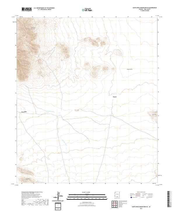US Topo 7.5-minute map for Santa Rosa Mountains SE AZ