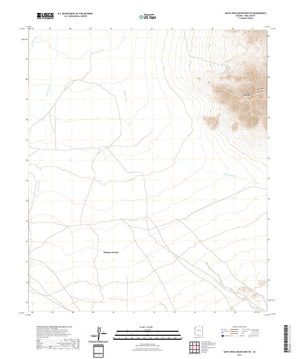 US Topo 7.5-minute map for Santa Rosa Mountains SW AZ