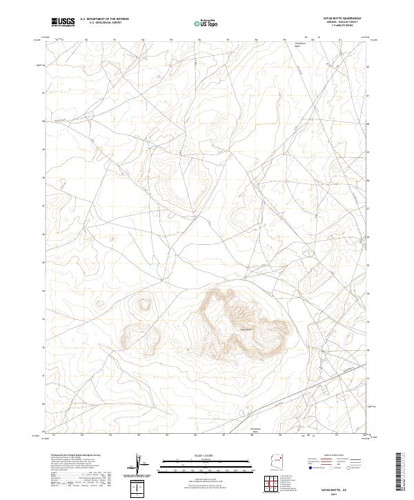 US Topo 7.5-minute map for Satan Butte AZ