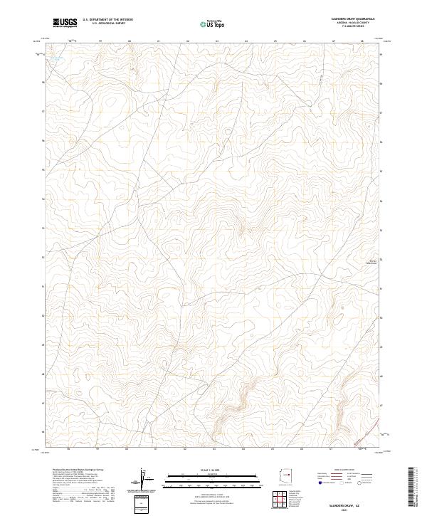 US Topo 7.5-minute map for Saunders Draw AZ