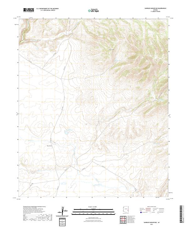 US Topo 7.5-minute map for Sawbuck Mountain AZ