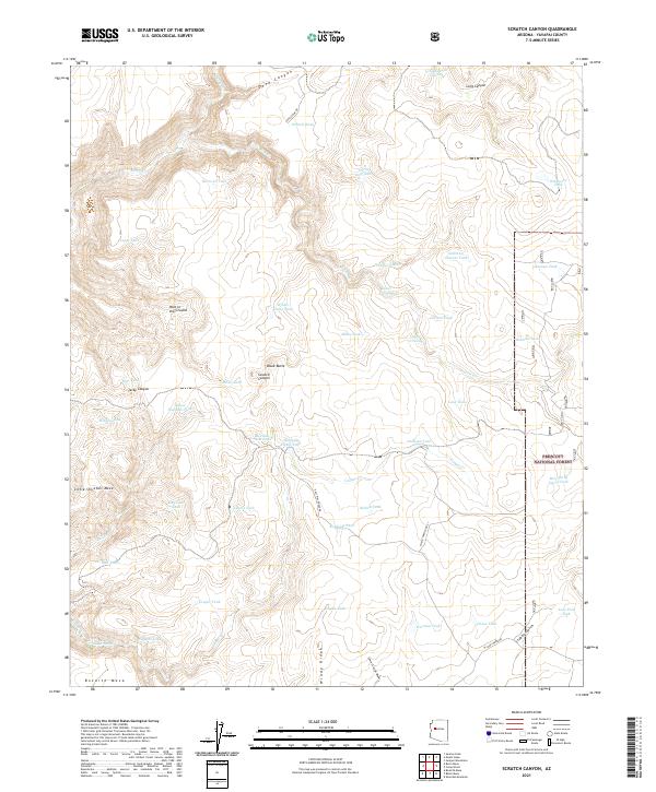 US Topo 7.5-minute map for Scratch Canyon AZ