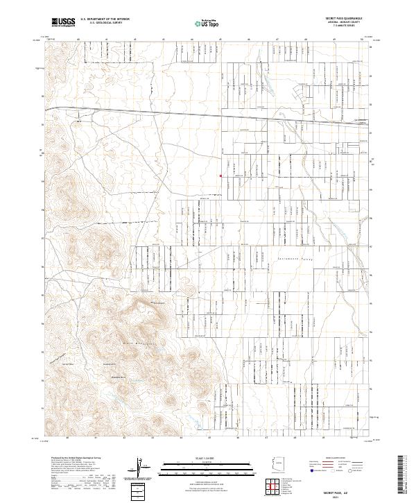 US Topo 7.5-minute map for Secret Pass AZ