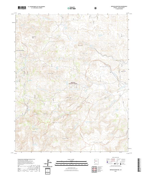 US Topo 7.5-minute map for Seepage Mountain AZ