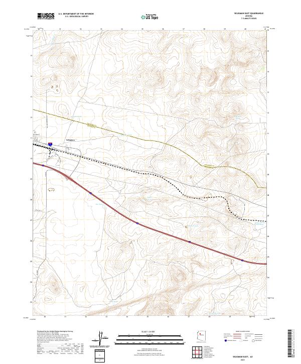 US Topo 7.5-minute map for Seligman East AZ