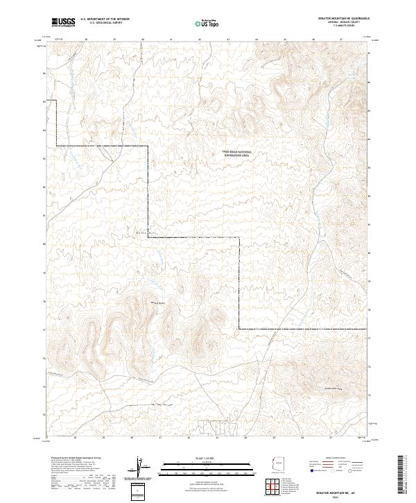 US Topo 7.5-minute map for Senator Mountain NE AZ
