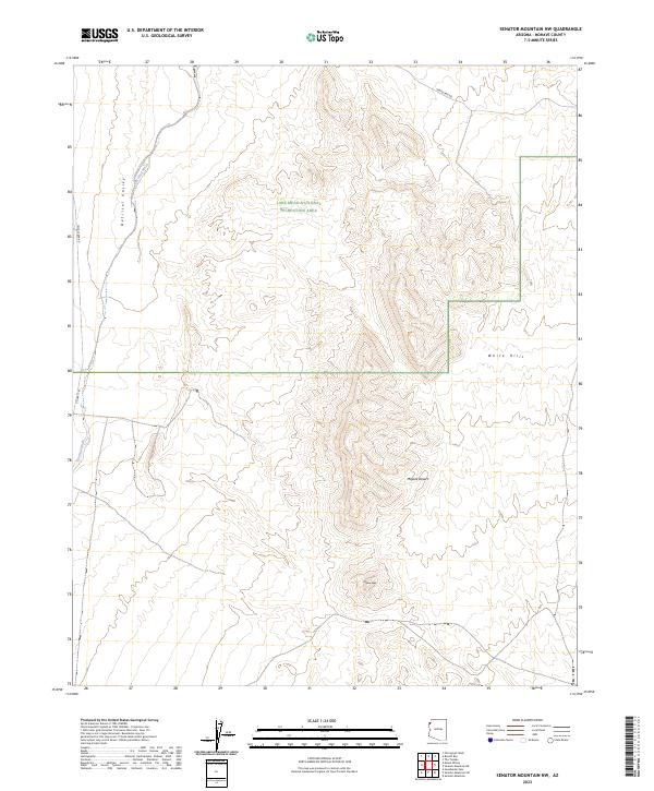 US Topo 7.5-minute map for Senator Mountain NW AZ