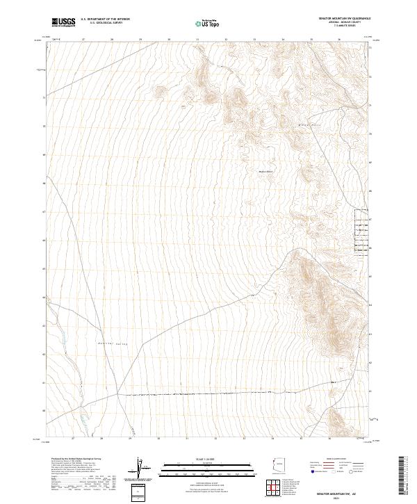 US Topo 7.5-minute map for Senator Mountain SW AZ
