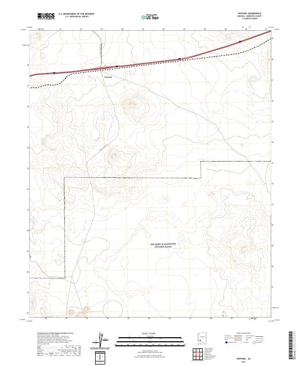 US Topo 7.5-minute map for Sentinel AZ