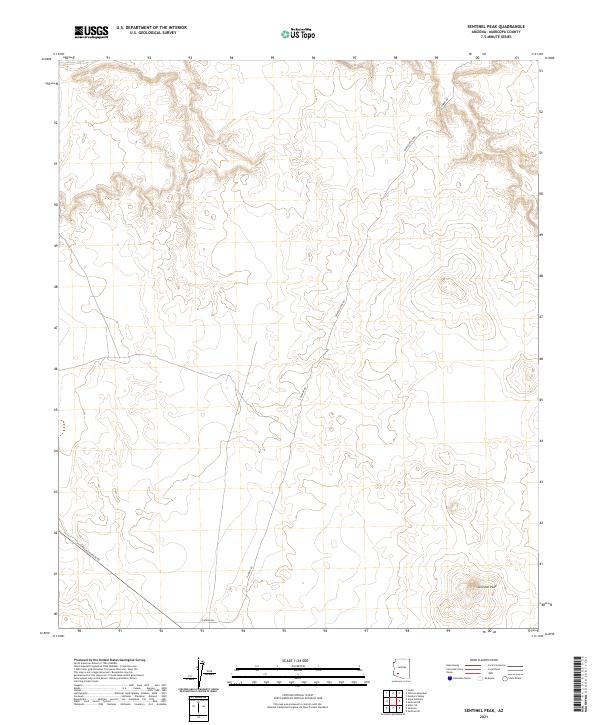USGS US Topo 7.5-minute map for Sentinel Peak AZ 2021