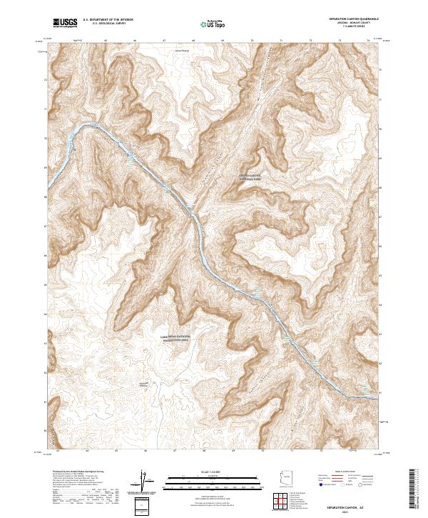 US Topo 7.5-minute map for Separation Canyon AZ