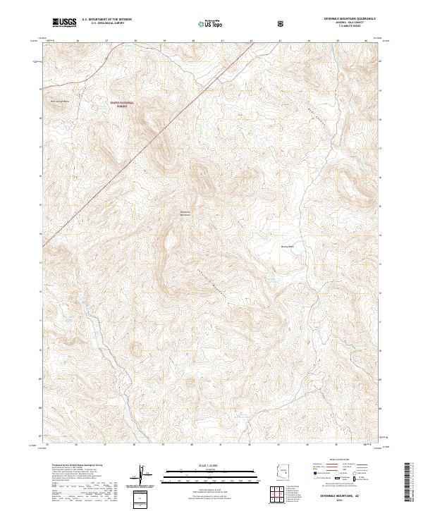 US Topo 7.5-minute map for Sevenmile Mountains AZ
